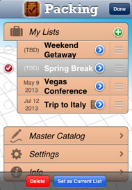 Packing List info edit