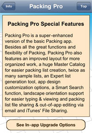 Packing Pro special features