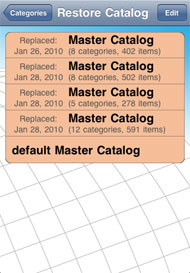 Restore Master Catalog