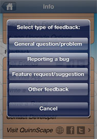 Feedback to developer