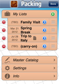 Packing List info edit