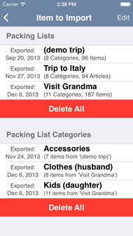 Import Packing Lists
