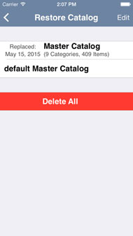 Restore Master Catalog