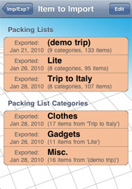 Import Packing Lists