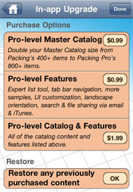 In-app Upgrading