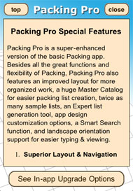 Packing Pro special features