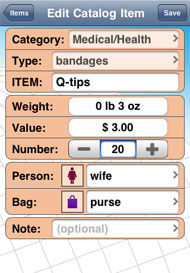 Edit catalog item