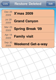 Restore deleted packing list