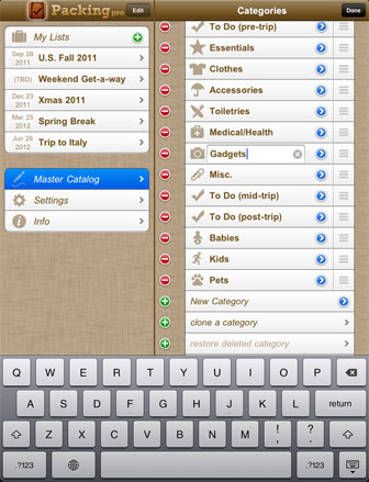 Catalog category editing