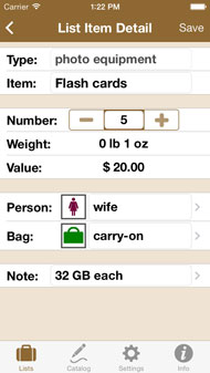 List item detail