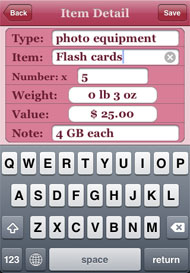 Item detail page